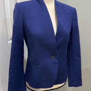 LOFT Deep Blue Textured Blazer